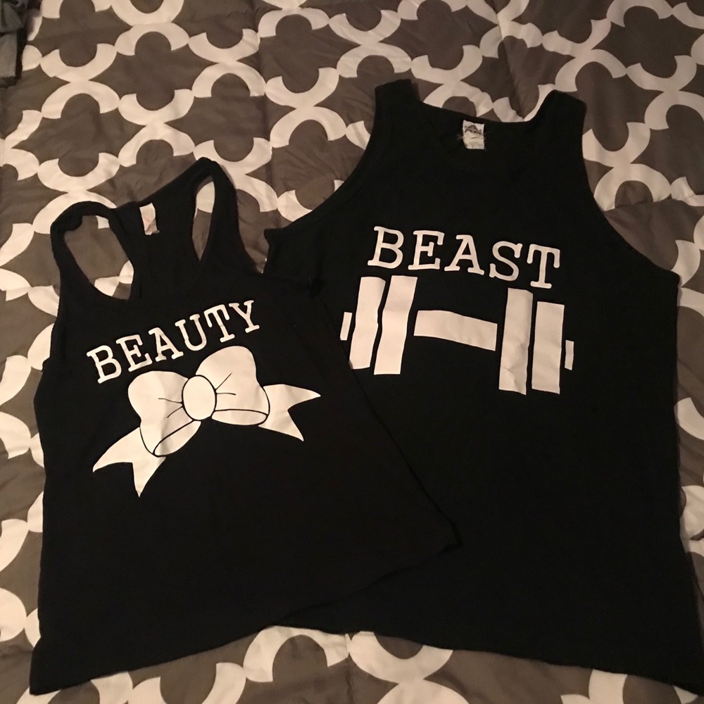 Beauty & the Beast Couples Tanks 👫